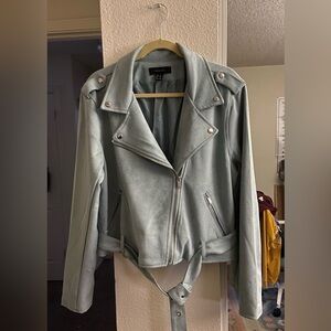 Forever 21 Soft Blue Leather Jacket